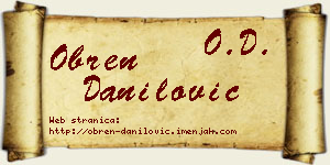 Obren Danilović vizit kartica